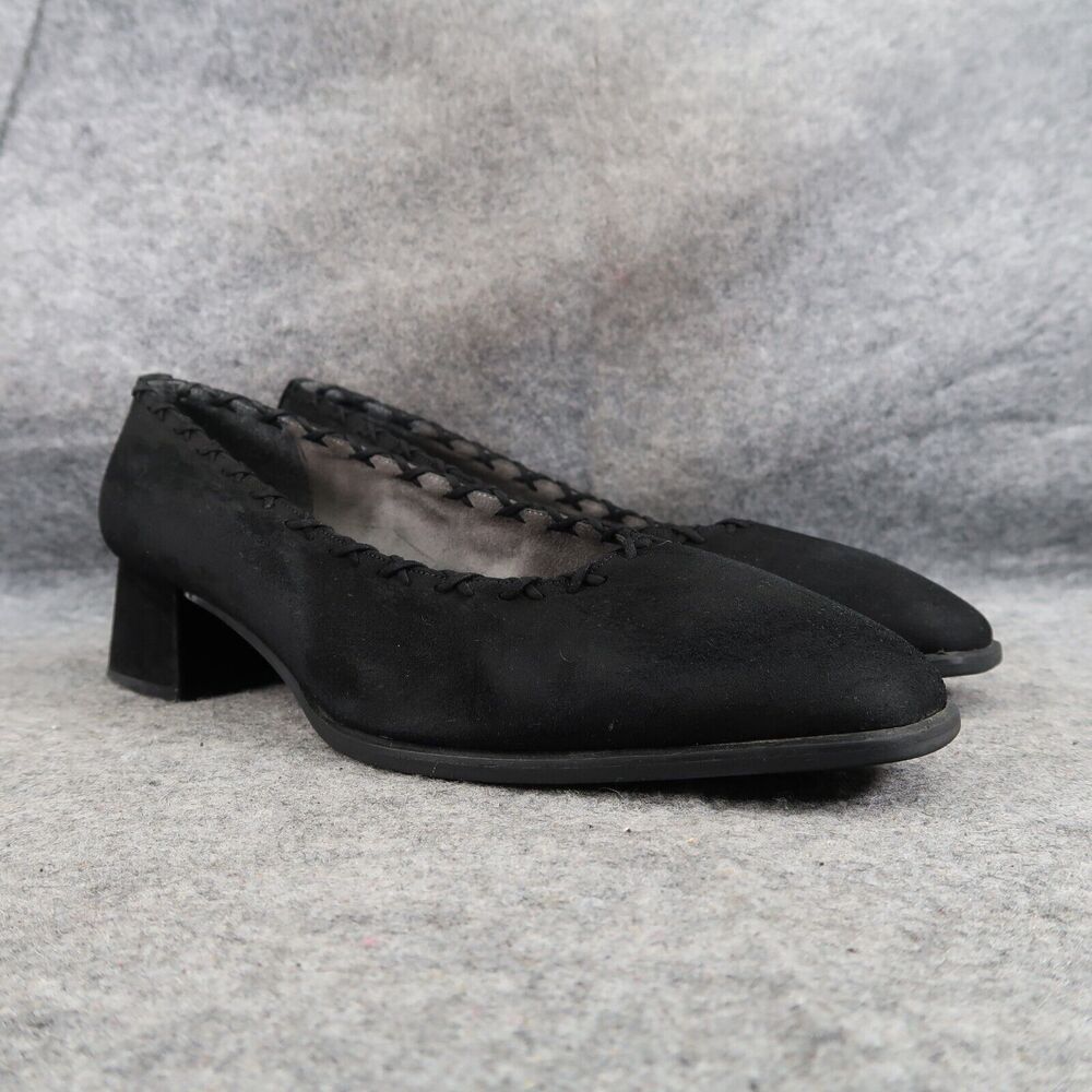 Stuart Weitzman Shoes Womens 8.5 Pumps Square Toe Block Heel Fashion Style Black